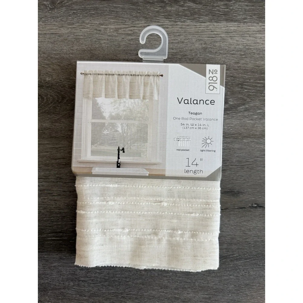 54x14 Rod pocket Valance, Teagan No 918 , Linen 14